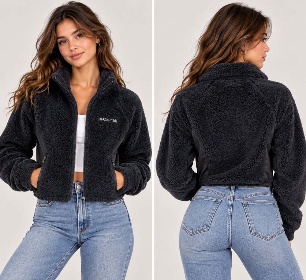 Columbia Black Teddy Sherpa Fleece Jacket